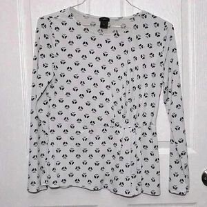 ANN TAYLOR FACTORY Women Pleated Long Sleeve Top | size Medium